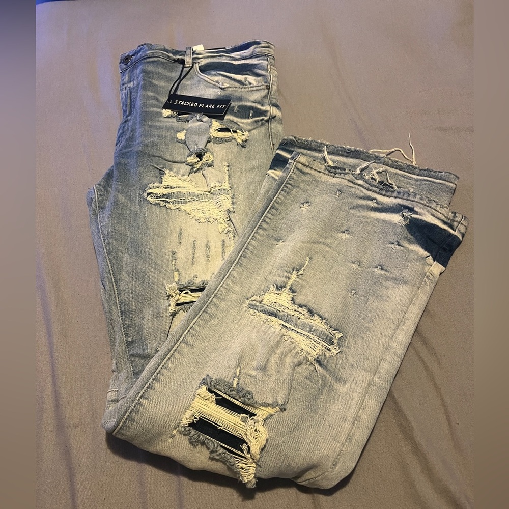 Mens flared stacked pants size 42 nwt